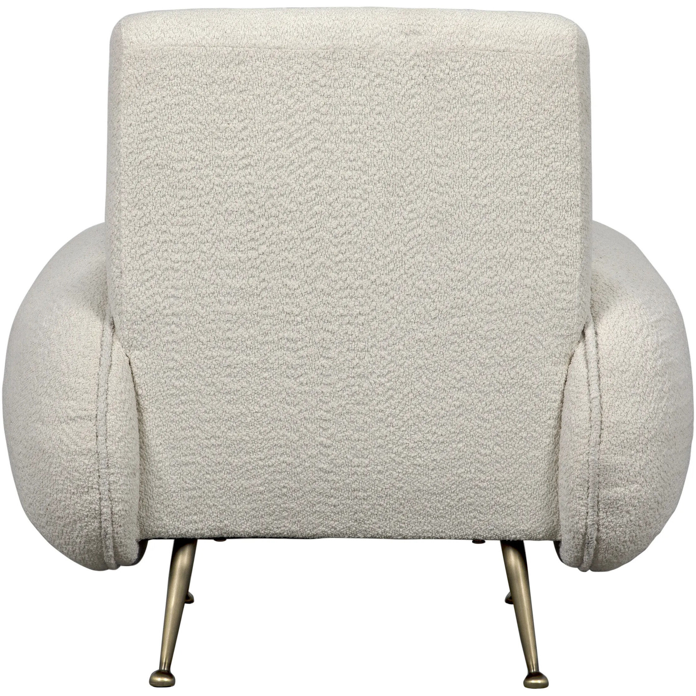 Hera Antique Brass and Off White fabric Occasional Chair
