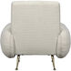 Hera Antique Brass and Off White fabric Occasional Chair