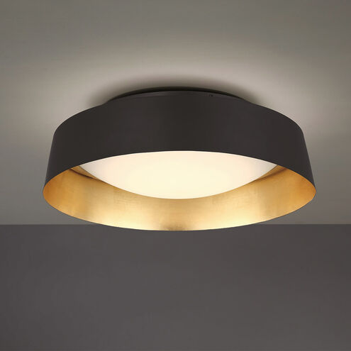 Gilt LED 18.13 inch Black Gold Leaf Flush Mount Ceiling Light