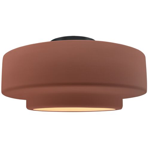 Radiance 1 Light 14.5 inch Canyon Clay and Matte Black Semi Flush Ceiling Light