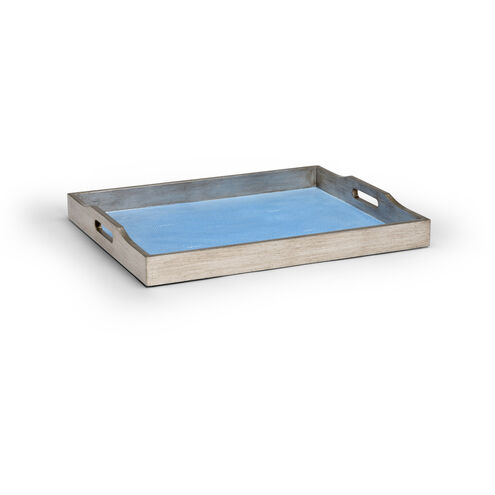 Chelsea House Antique Silver Leaf/Blue Tray