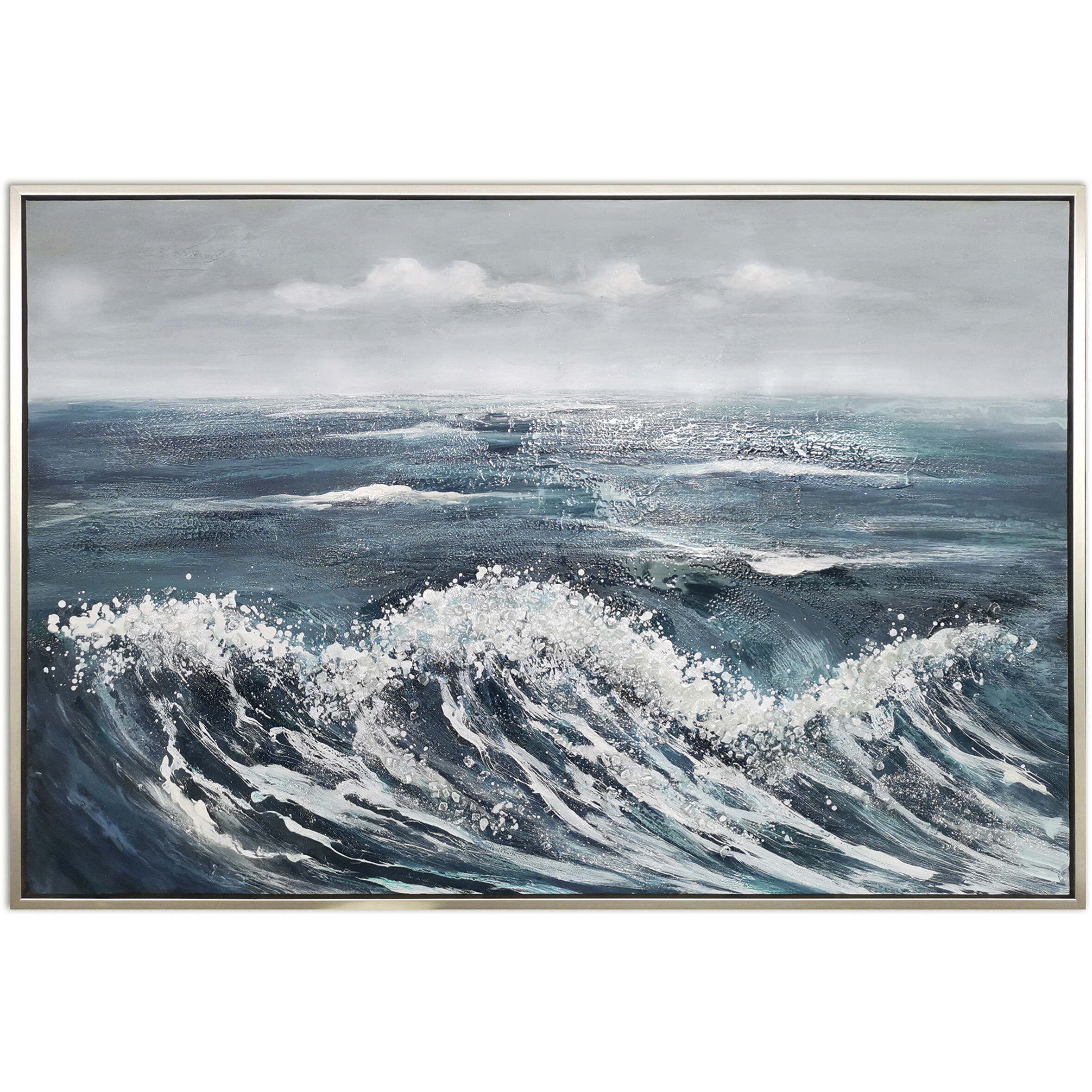 Crashing Blue and White Wall Art