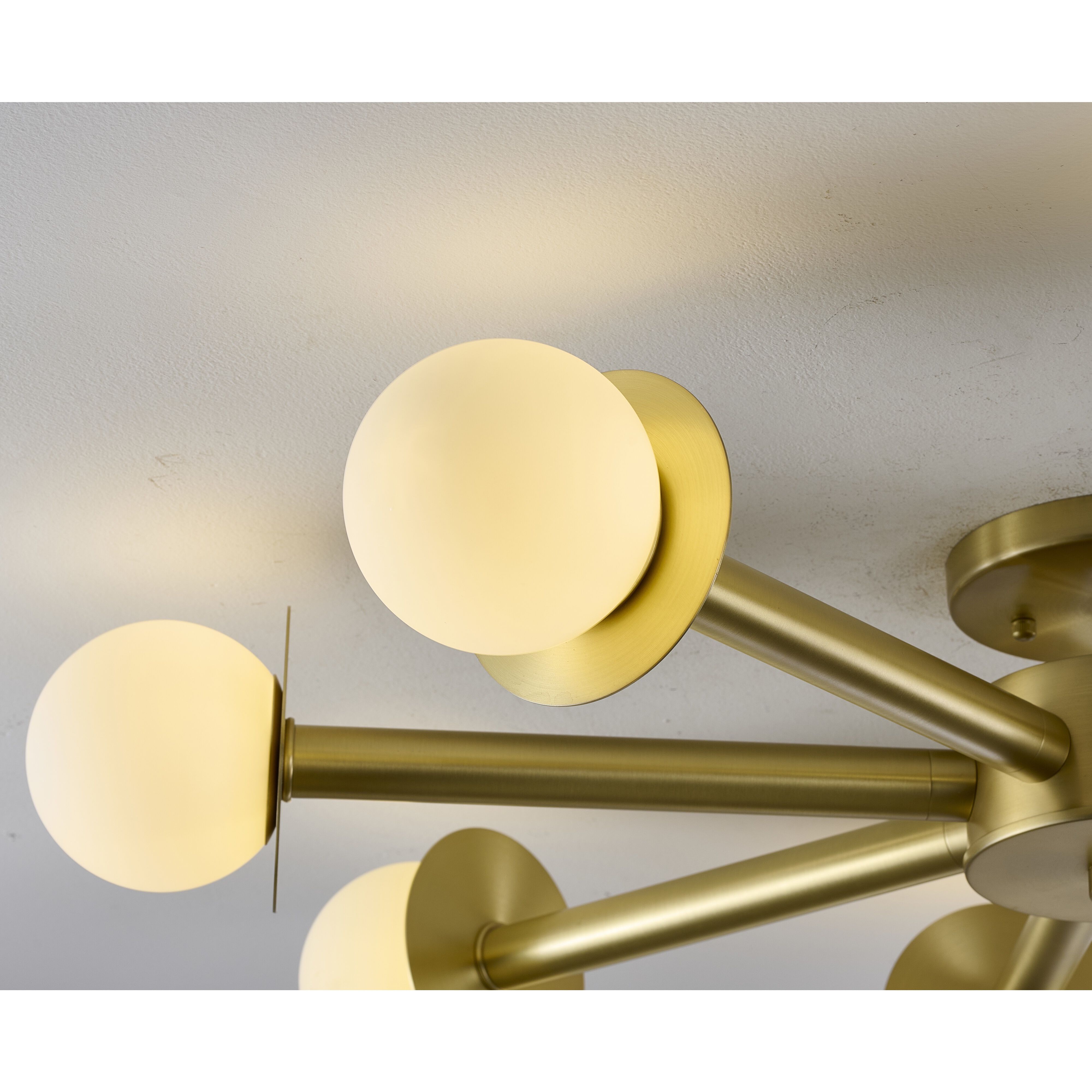Canada 8 Light 36 inch Satin Brass Flush Mount Ceiling Light