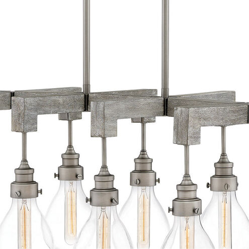 Denton LED 49 inch Pewter with Driftwood Gray Indoor Linear Chandelier Ceiling Light