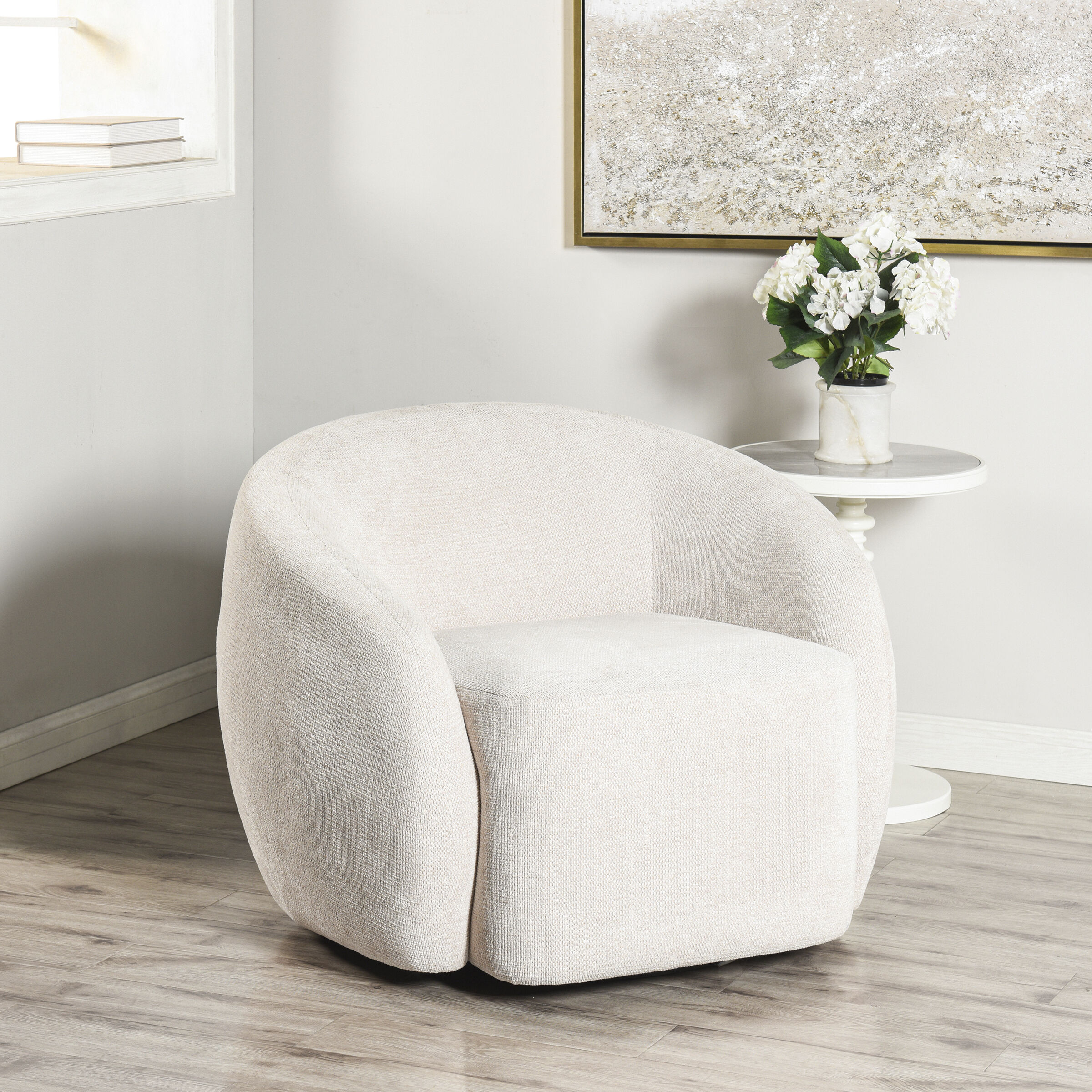 Norman Cream Swivel Chair