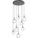 Gem LED 28.1 inch Matte Black Chandelier Ceiling Light in Clear, 2700K LED, Round Multi-Port