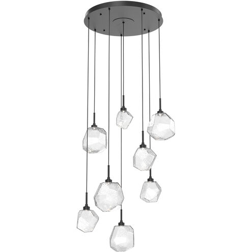 Gem LED 28.1 inch Matte Black Chandelier Ceiling Light in Clear, 2700K LED, Round Multi-Port