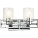 Estes 2 Light 15 inch PC Bath Light Wall Light in Polished Chrome