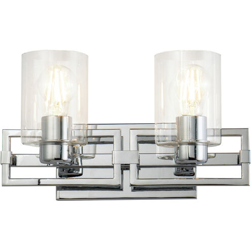 Estes 2 Light 15 inch PC Bath Light Wall Light in Polished Chrome