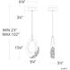 Forever Trinity LED 3.5 inch Polished Chrome Pendant Ceiling Light in Gold Rope, Gold Rope