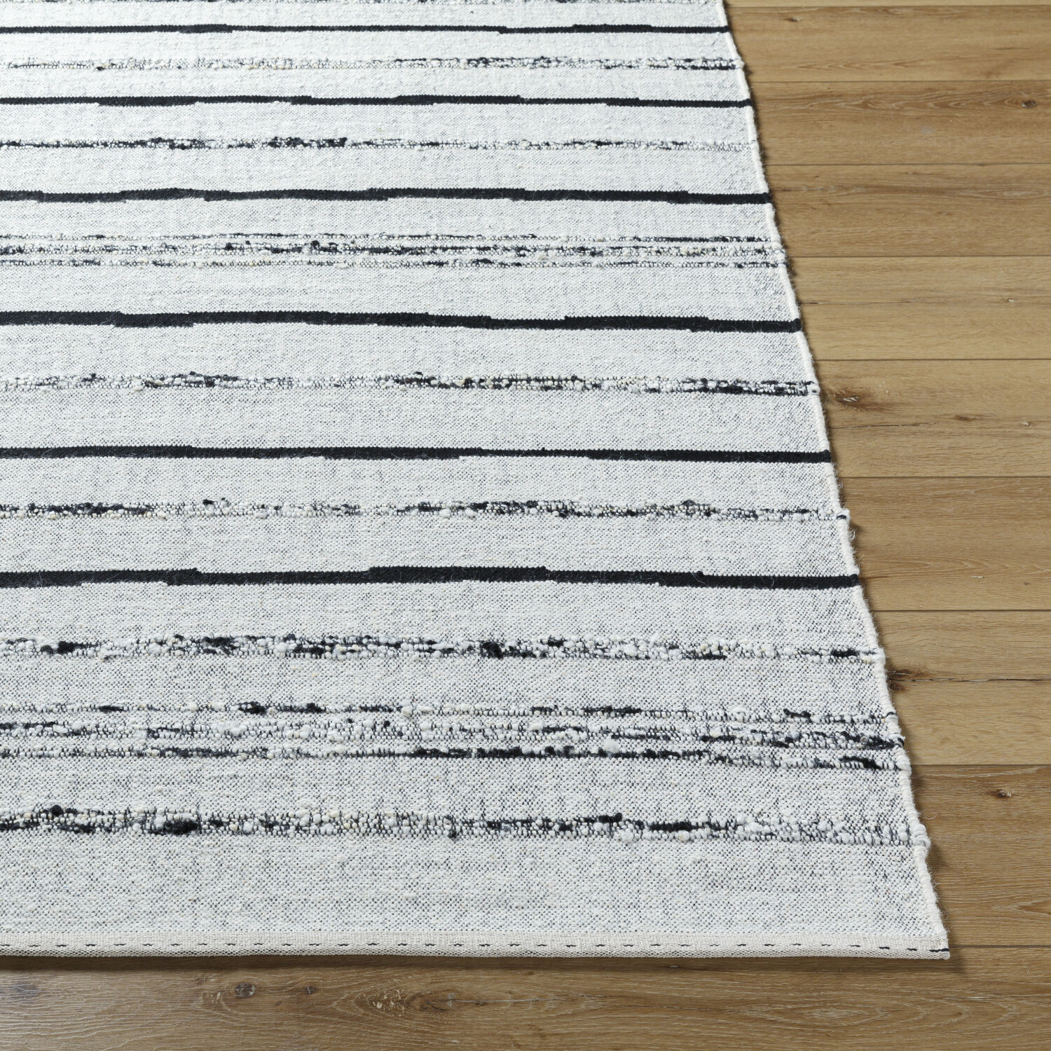 Goteborg 120 X 96 inch Ivory/Black Handmade Rug in 8 x 10