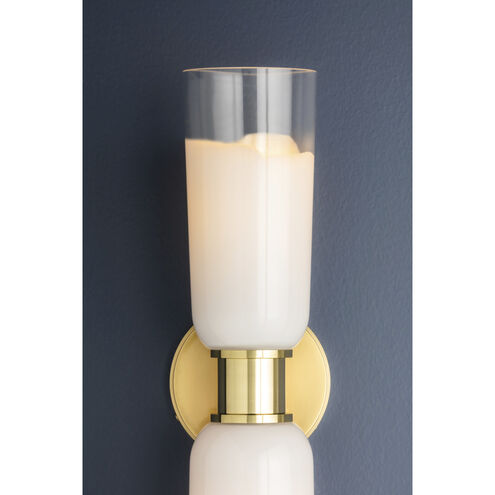 Wasson 2 Light 4.75 inch Aged Brass Wall Sconce Wall Light