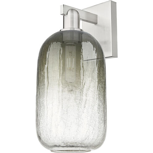 Brookhaven Cloche Sconce Wall Light in Brushed Satin Nickel, Slate Glass