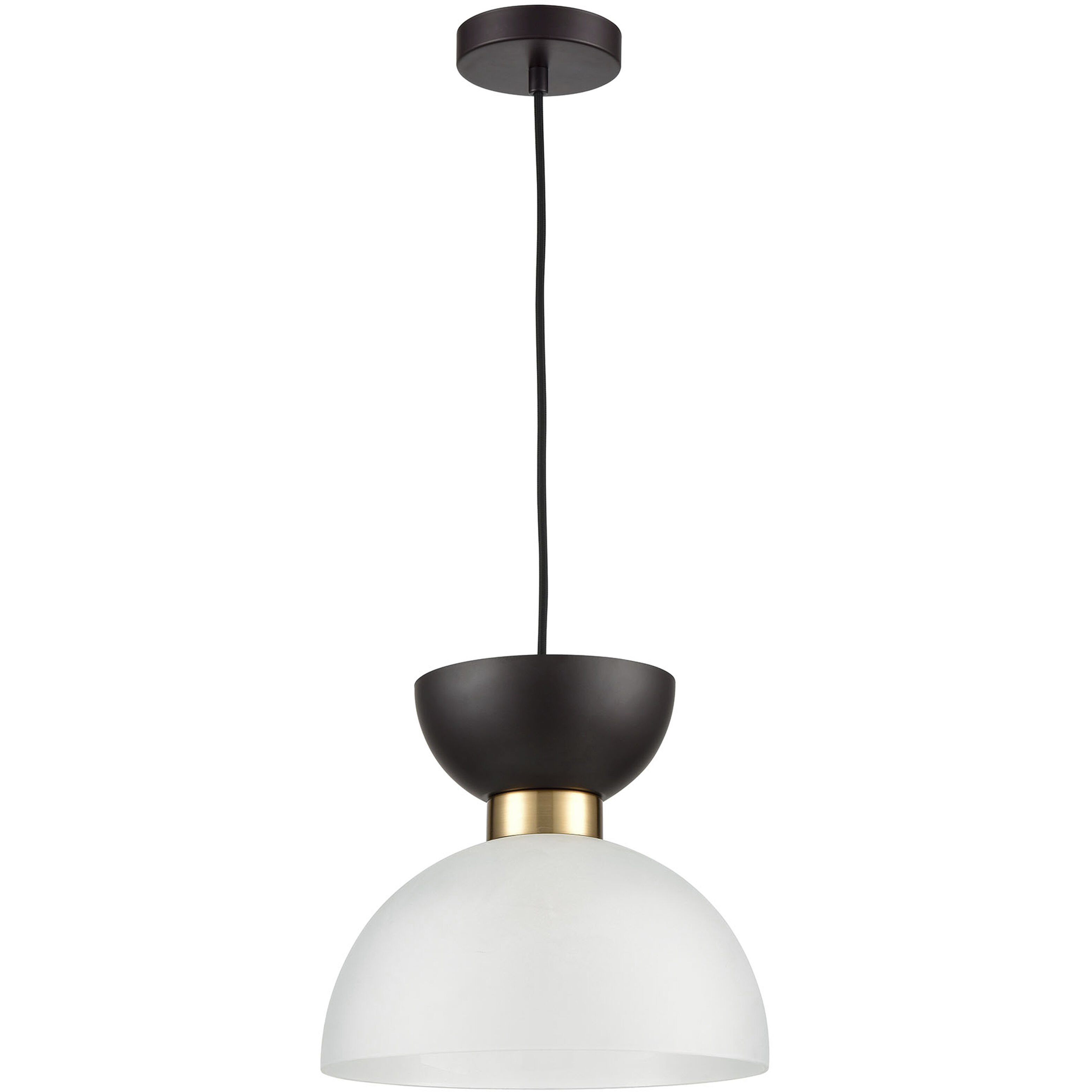 Softshot 1 Light 12 inch Black with Gold Pendant Ceiling Light
