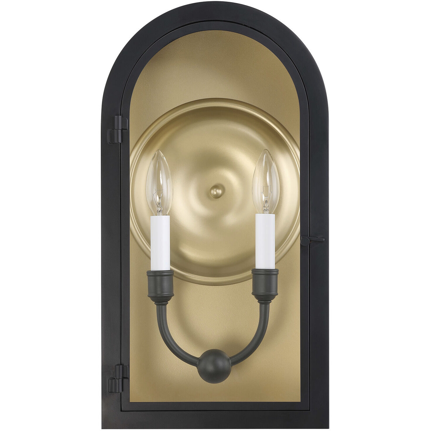 Grotto 2 Light 18.75 inch Matte Black with Vintage Gold Outdoor Wall Lantern