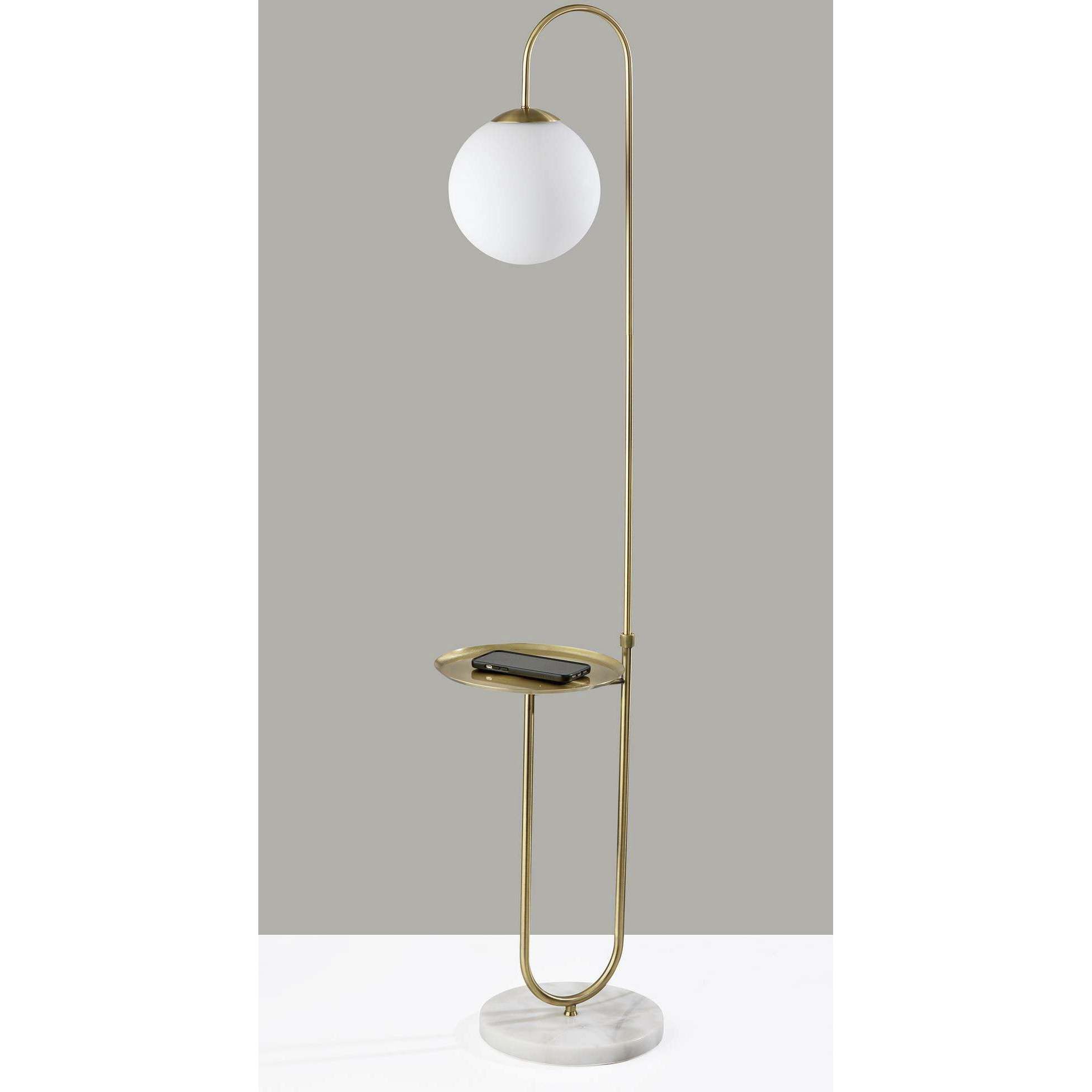 Terra 61.25 inch 40.00 watt Antique Brass Shelf Floor Lamp Portable Light