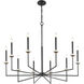 Gaultier 10 Light 44.75 inch Matte Black and Modern Gold Chandelier Ceiling Light