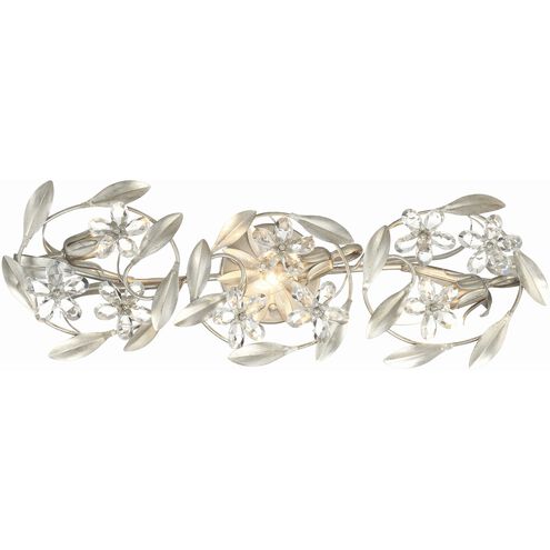 Marselle 3 Light 26 inch Antique Silver Bathroom Vanity Light Wall Light
