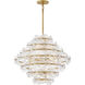 Rene LED 28.5 inch Distressed Brass Chandelier Ceiling Light