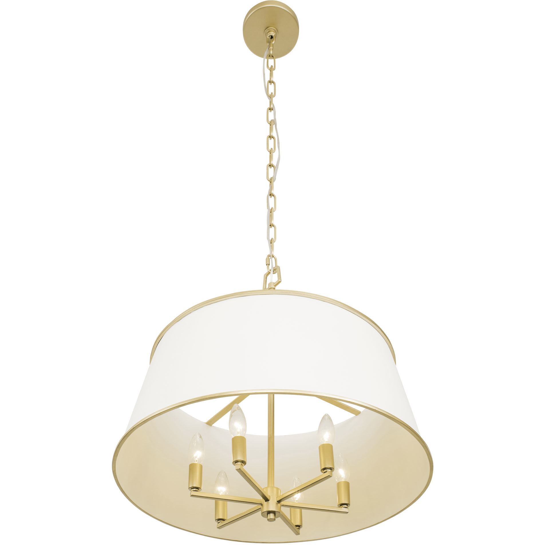 Coco 6 Light 24 inch Matte White/French Gold Pendant Ceiling Light