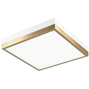 Tux LED 11 inch White and Aged Gold Brass Flush Mount Ceiling Light
