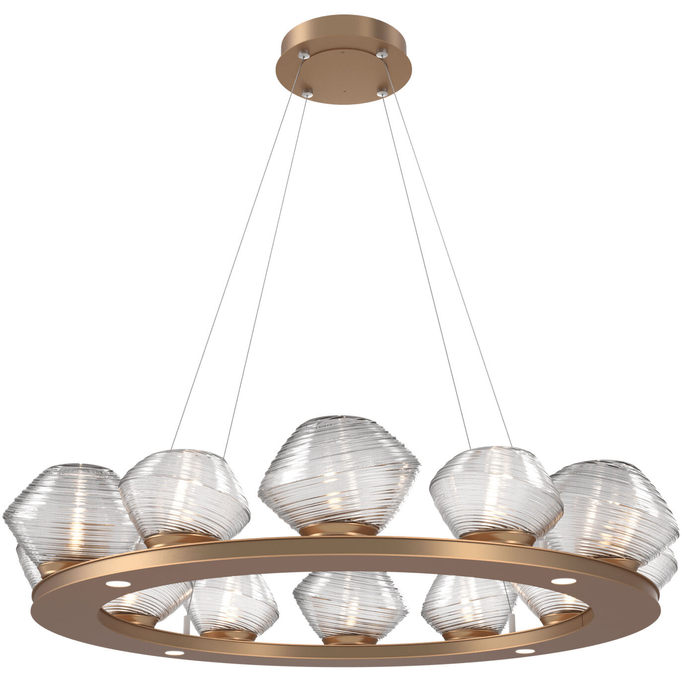 Mesa LED Novel Brass Chandelier Ceiling Light, Ring