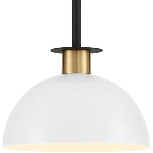 Gigi 1 Light 10 inch Black/Aged Brass Mini Pendant Ceiling Light