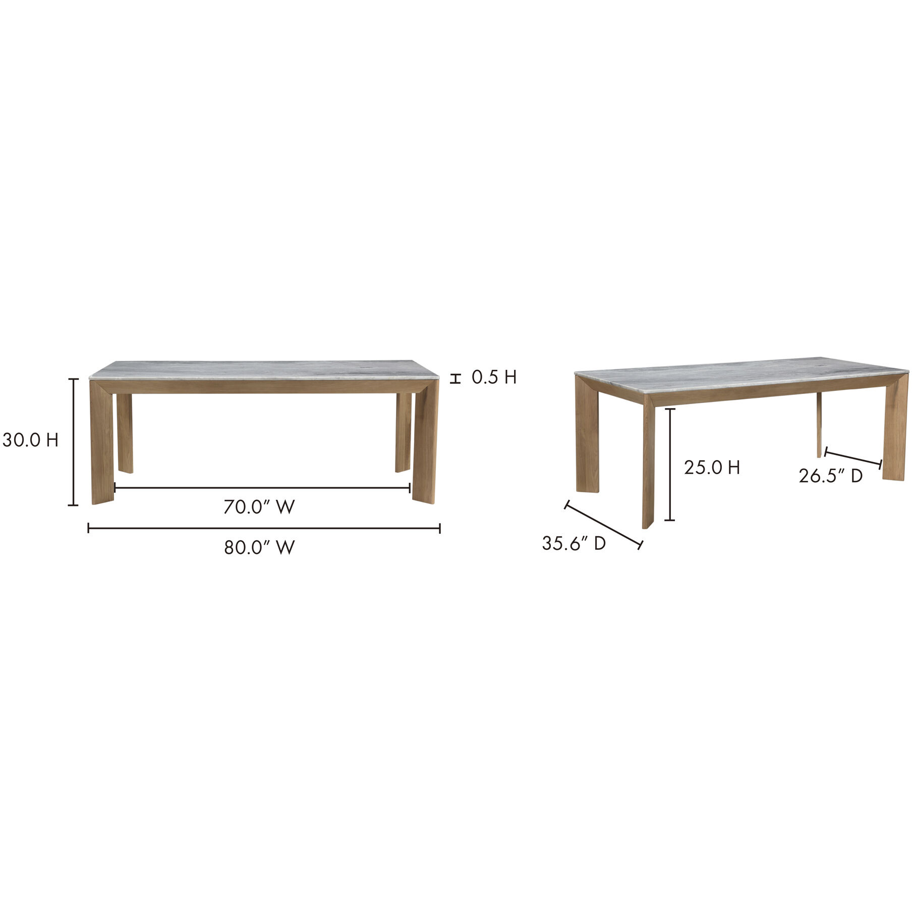 Angle 80 X 36 inch Grey Dining Table, Rectangular