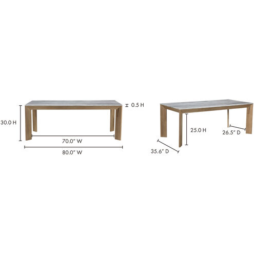 Angle 80 X 36 inch Grey Dining Table, Rectangular