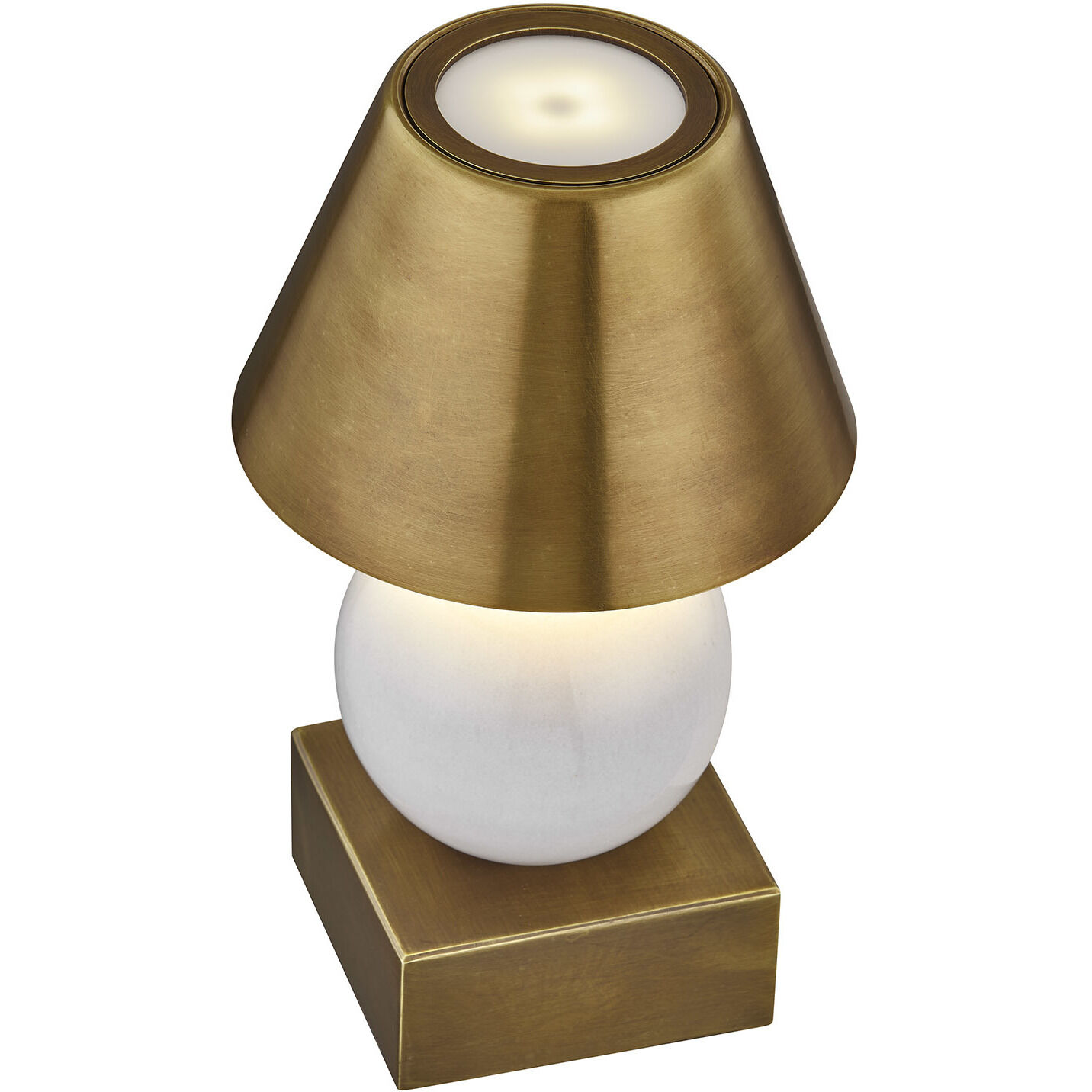 Silas 9.25 inch 2.30 watt Ceramic and Brass Portable Rechargeable Table Lamp Portable Light, Coco & Dash