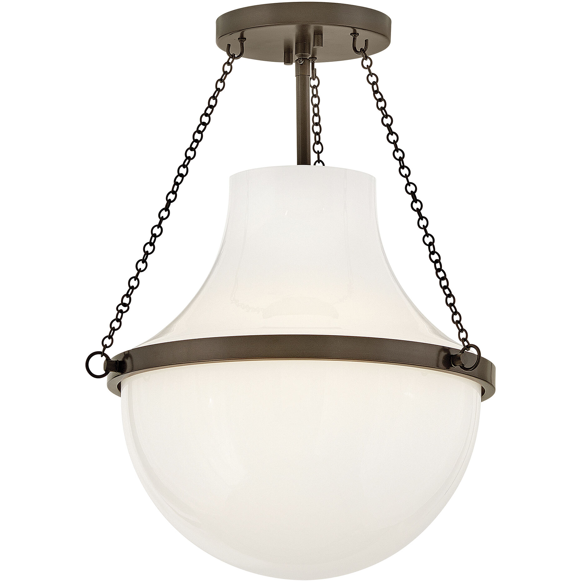 Collins 1 Light 15 inch Heritage Bronze Semi-Flush Mount Ceiling Light