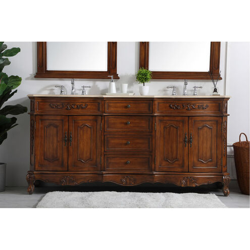 Danville 72 X 72 X 36 inch Teak and Antique Bronze Vanity Sink Set