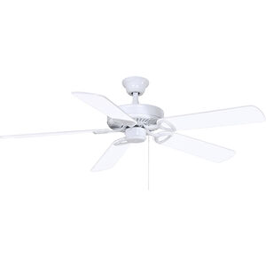 Atlas America 52 inch Gloss White with Reversible White/Light Oak Wood Tone Blades Ceiling Fan, Atlas