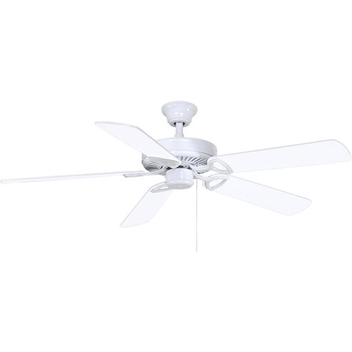 Atlas America 52 inch Gloss White with Reversible White/Light Oak Wood Tone Blades Ceiling Fan, Atlas
