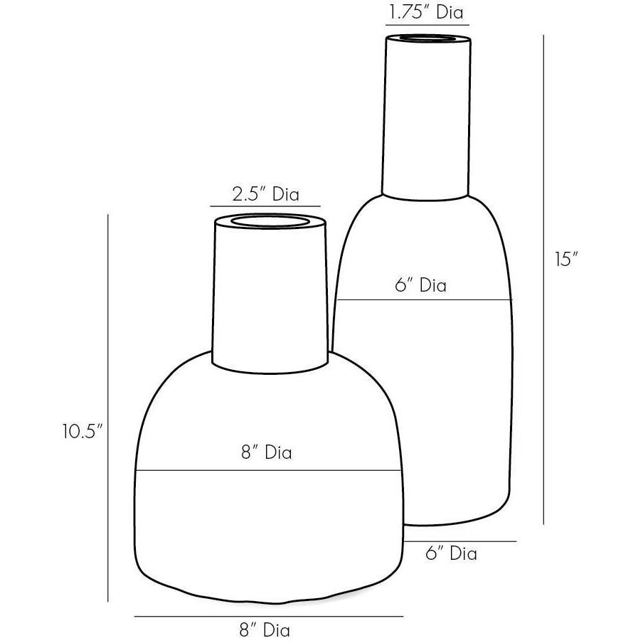 Huff 15 X 6 inch Vases, Set of 2