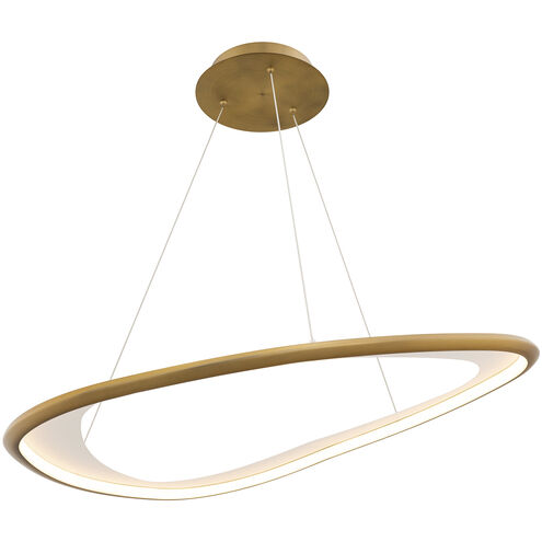 Oyster LED 33 inch Aged Brass Pendant Ceiling Light in 2700K, dweLED