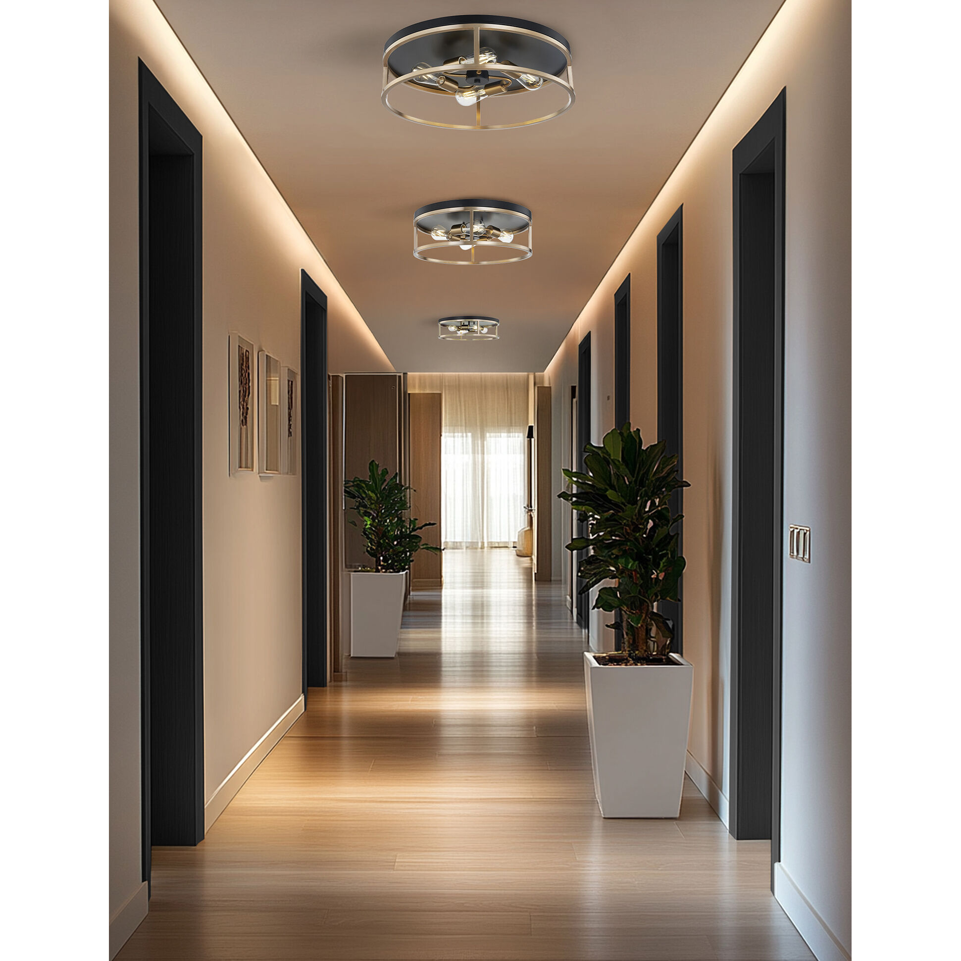 Knox LED 20 inch Matte Black Flush Mount Ceiling Light