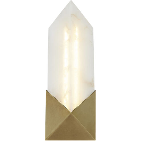 Caesar LED 4.63 inch Polished Nickel and Alabaster Bath Vanity Light Wall Light