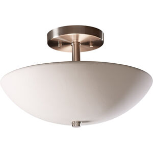 Radiance Round Bowl LED 14 inch Polished Nickel Semi-Flush Ceiling Light in Brushed Nickel, 2000 Lm LED