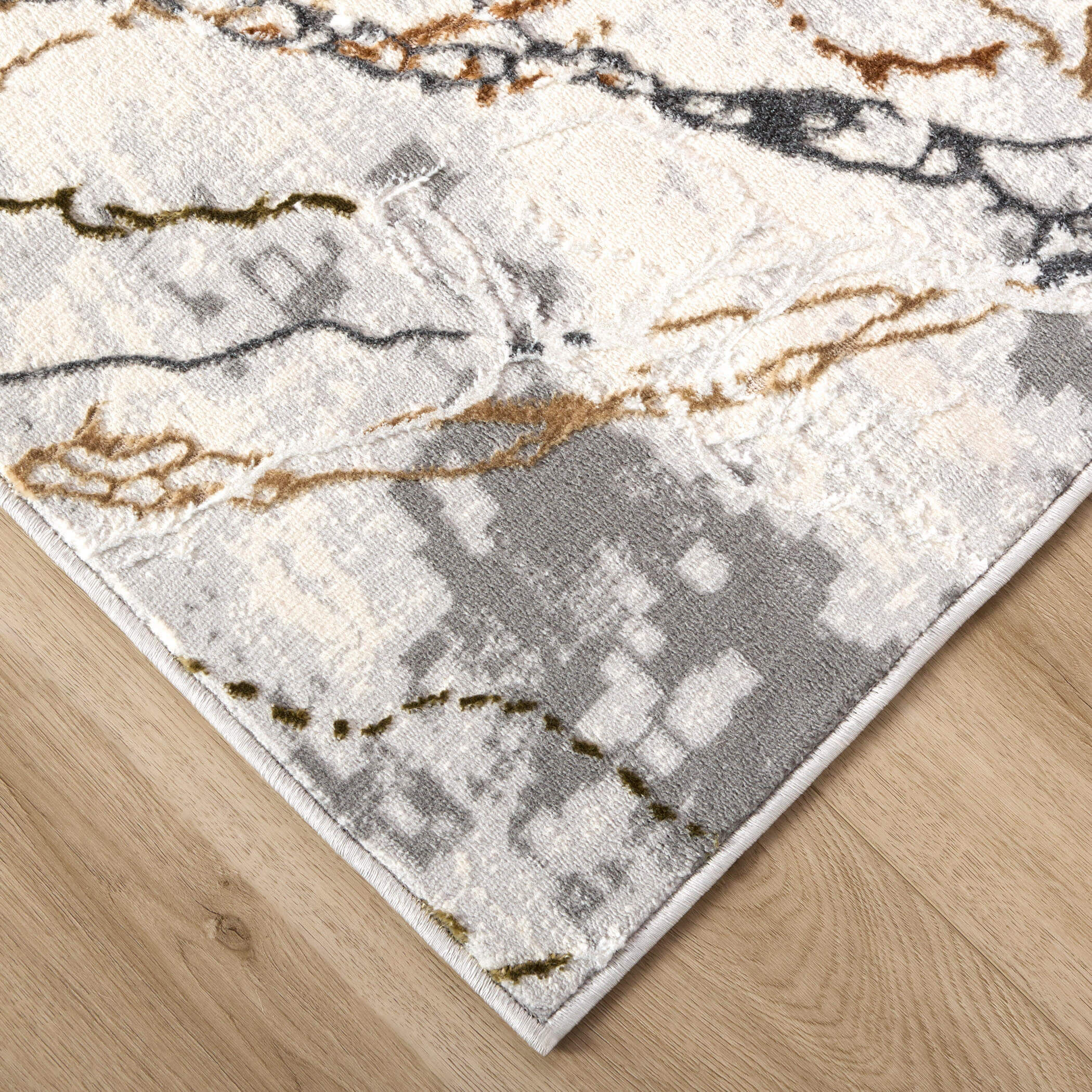 Salim Ivory and Brown Indoor Rug