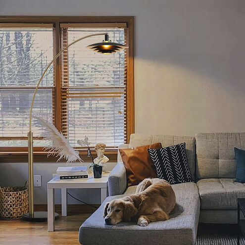 Rancho Mirage 87 inch 60.00 watt Weathered Brass and Black Arc Floor Lamp Portable Light