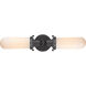 Austere Centri 2 Light 22 inch Matte Black Bath Vanity Light Wall Light in Incandescent, Matte White Glass, Austere