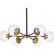 Briggs 6 Light 30 inch Black and Brass Pendant Ceiling Light