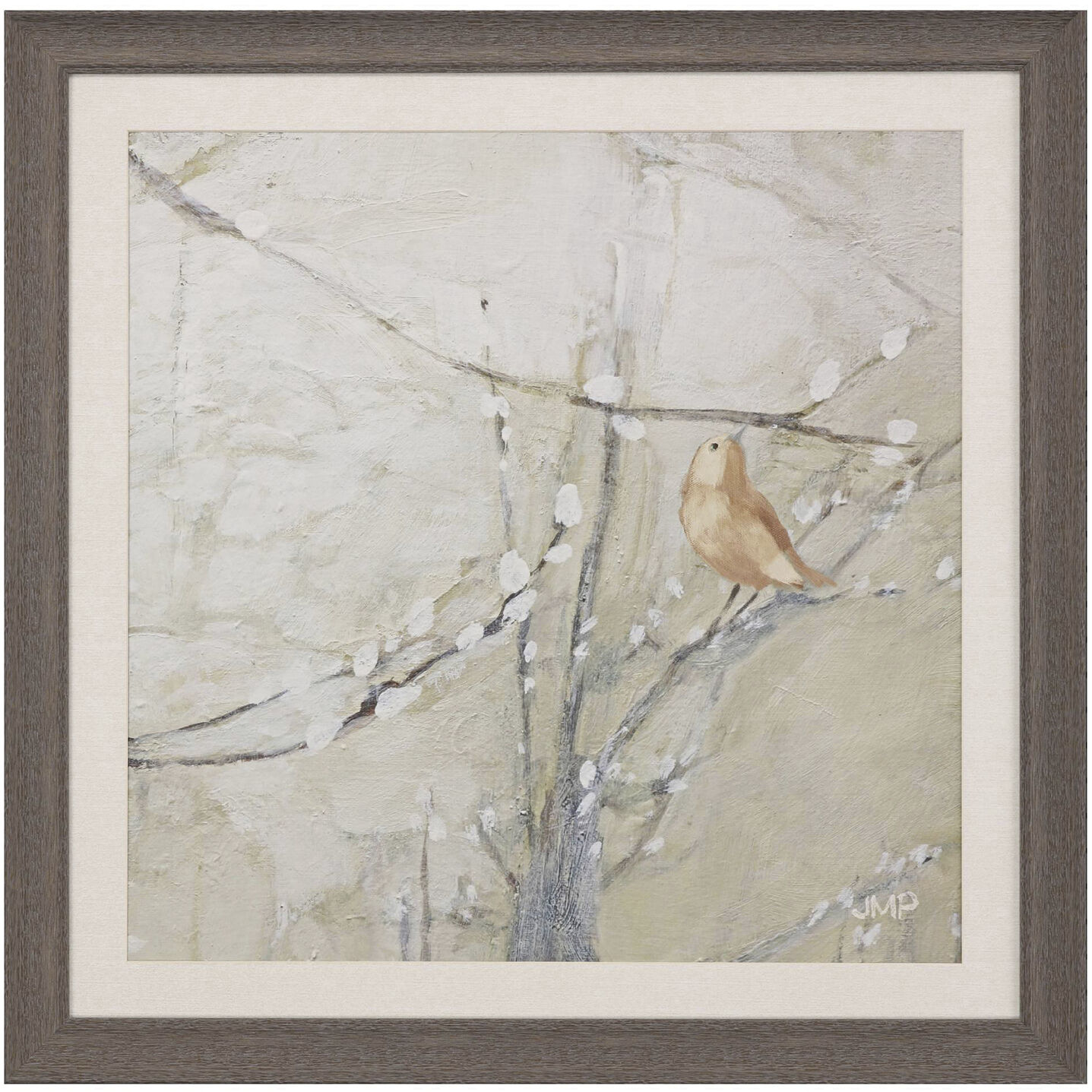 Budding Willow Neutral and Orange and Gray and Brown Framed Art, Propac