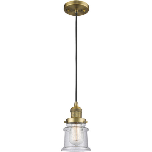 Franklin Restoration Canton 1 Light 6 inch Brushed Brass Mini Pendant Ceiling Light in Incandescent, Seedy, Franklin Restoration