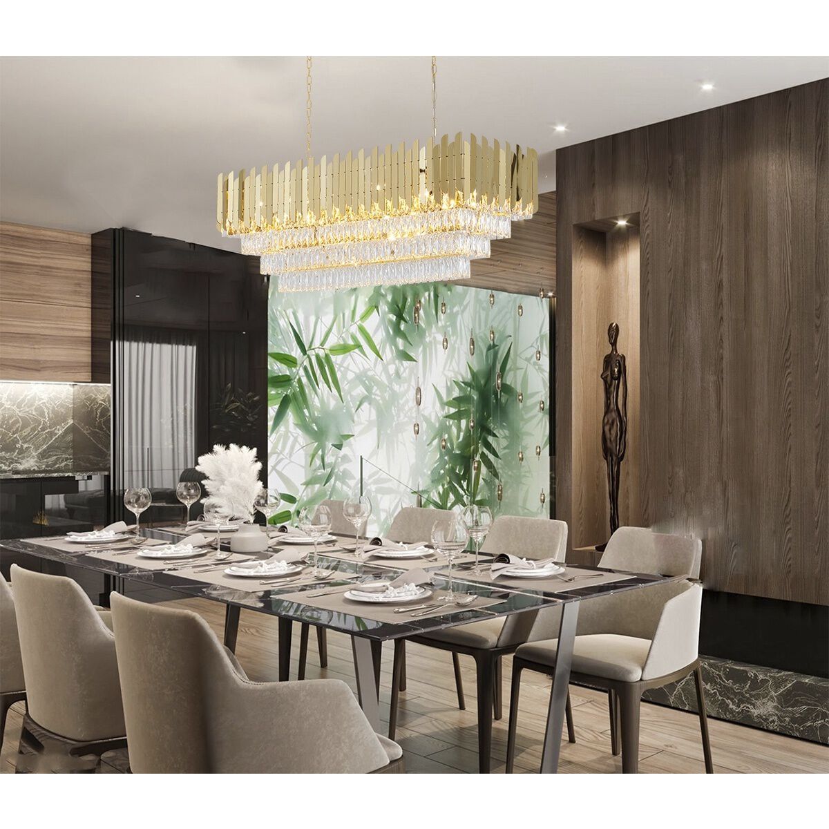 Canada LED 12.3 inch Gold Chandelier Ceiling Light