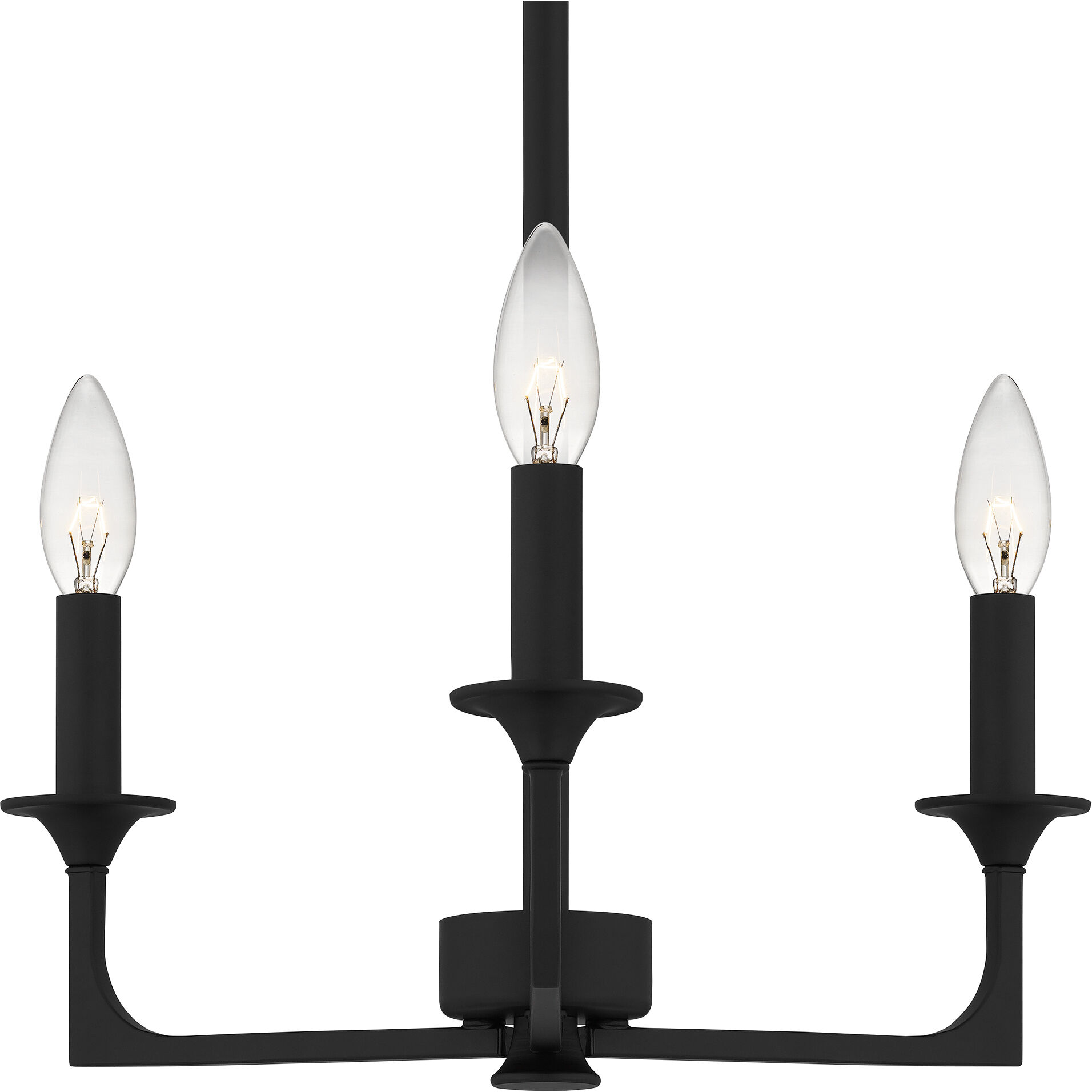 Prescott 3 Light 16 inch Matte Black Chandelier Ceiling Light