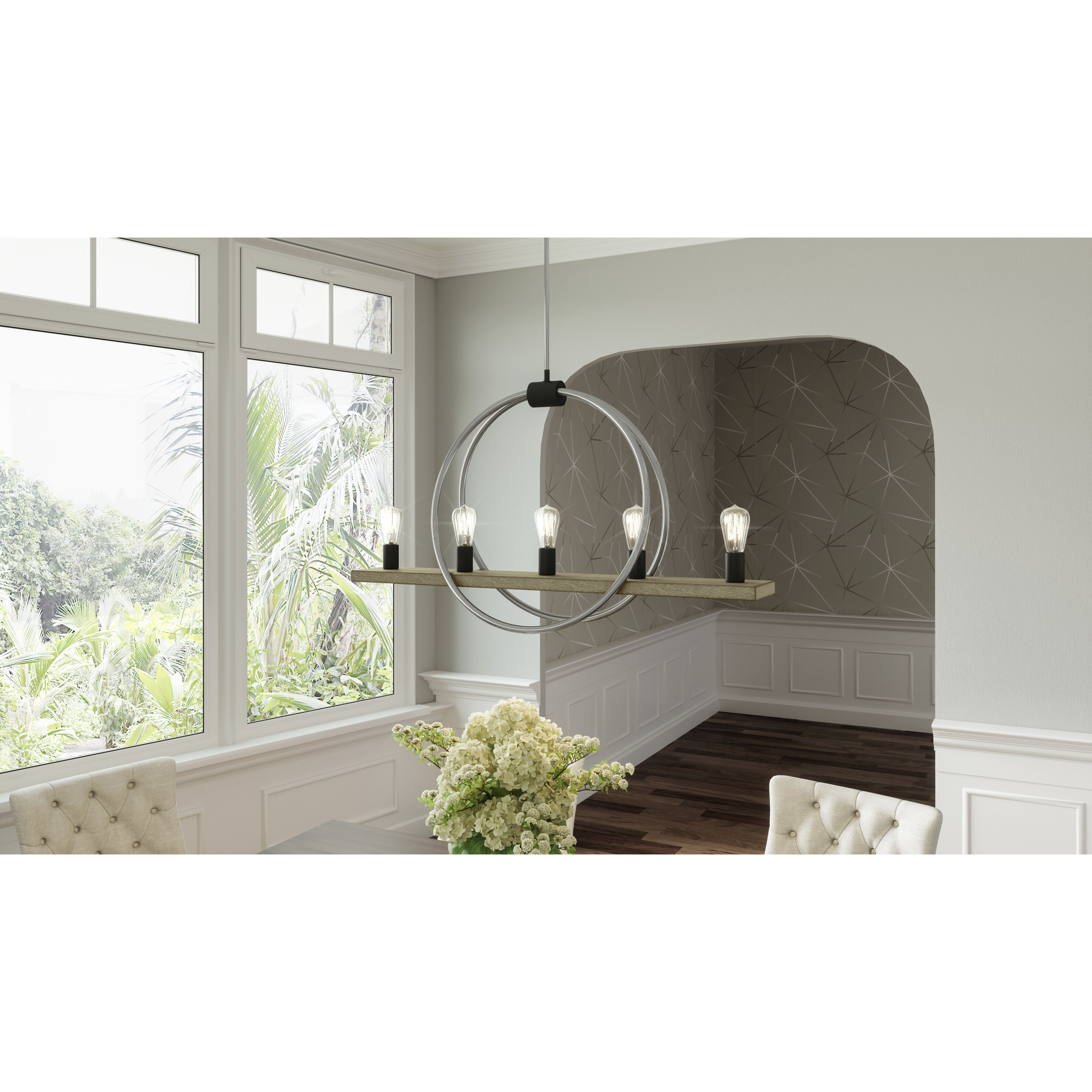 Sterling 5 Light 40 inch Brushed Nickel Island Light Ceiling Light