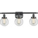 Ballston Beacon LED 26 inch Matte Black Bath Vanity Light Wall Light in Clear Glass, Ballston