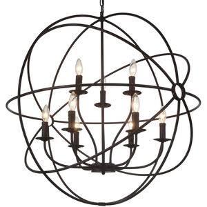 Arza 9 Light 32 inch Brown Up Chandelier Ceiling Light